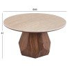 ΤΡΑΠΕΖΙ ΣΑΛΟΝΙΟΥ VENERA HM18441 ΚΕΡΑΜΙΚΟ TOP ΟΨΗ ΤΡΑΒΕΡΤΙΝΑΣ-MDF ΚΑΡΥΔΙ Φ80x42Υεκ.