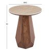 ΤΡΑΠΕΖΙ ΒΟΗΘΗΤΙΚΟ VENERA HM18442 ΚΕΡΑΜΙΚΟ TOP ΟΨΗ ΤΡΑΒΕΡΤΙΝΑΣ-MDF ΚΑΡΥΔΙ Φ45x50Υεκ.