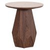 ΤΡΑΠΕΖΙ ΒΟΗΘΗΤΙΚΟ VENERA HM18442 ΚΕΡΑΜΙΚΟ TOP ΟΨΗ ΤΡΑΒΕΡΤΙΝΑΣ-MDF ΚΑΡΥΔΙ Φ45x50Υεκ.