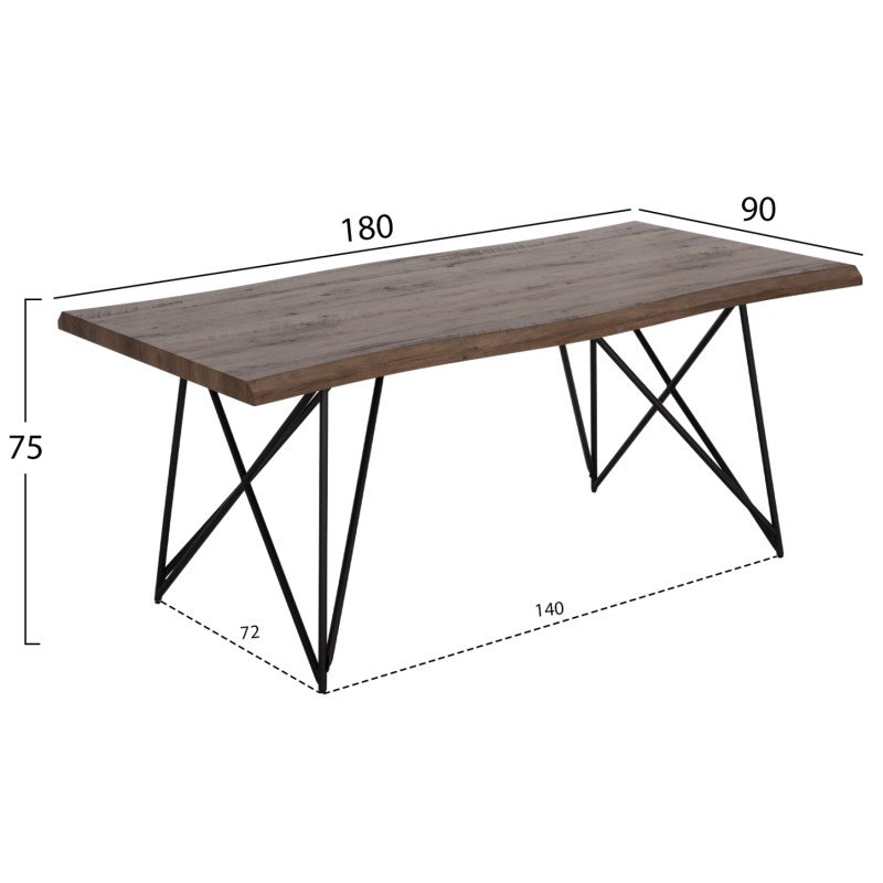 ΣΕΤ ΤΡΑΠΕΖΑΡΙΑΣ 7ΤΜΧ VIGOR HM21355 ΤΡΑΠΕΖΙ 180x90εκ ΜΕ 6 ΚΑΡΕΚΛΕΣ