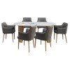 ΣΕΤ ΤΡΑΠΕΖΑΡΙΑΣ 7ΤΜΧ MELLOW HM21360 ΚΕΡΑΜΙΚΟ TOP/MDF ΠΟΔΙΑ--PU ΓΚΡΙ/ΜΕΤΑΛ.ΠΟΔΙΑ