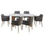 ΣΕΤ ΤΡΑΠΕΖΑΡΙΑΣ 7ΤΜΧ MELLOW HM21360 ΚΕΡΑΜΙΚΟ TOP/MDF ΠΟΔΙΑ--PU ΓΚΡΙ/ΜΕΤΑΛ.ΠΟΔΙΑ