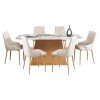 ΣΕΤ ΤΡΑΠΕΖΑΡΙΑΣ 7ΤΜΧ NORDU HM21359 ΚΕΡΑΜΙΚΟ TOP/MDF ΒΑΣΗ--PU ΚΡΕΜ/ΜΕΤΑΛ.ΠΟΔΙΑ