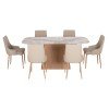 ΣΕΤ ΤΡΑΠΕΖΑΡΙΑΣ 7ΤΜΧ NORDU HM21359 ΚΕΡΑΜΙΚΟ TOP/MDF ΒΑΣΗ--PU ΚΡΕΜ/ΜΕΤΑΛ.ΠΟΔΙΑ