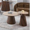 ΤΡΑΠΕΖΙ ΣΑΛΟΝΙΟΥ WALDEN HM18437 ΚΕΡΑΜΙΚΟ TOP ΟΨΗ ΤΡΑΒΕΡΤΙΝΑΣ-MDF ΚΑΡΥΔΙ Φ80x46Υεκ.
