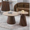 ΤΡΑΠΕΖΙ ΒΟΗΘΗΤΙΚΟ WALDEN HM18438 ΚΕΡΑΜΙΚΟ TOP ΟΨΗ ΤΡΑΒΕΡΤΙΝΑΣ-MDF ΚΑΡΥΔΙ Φ45x56Υεκ.