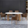 ΣΕΤ ΤΡΑΠΕΖΑΡΙΑΣ 7ΤΜΧ MELLOW HM21361 ΚΕΡΑΜΙΚΟ TOP/MDF ΠΟΔΙΑ--PU ΚΑΦΕ/ΜΕΤΑΛ.ΠΟΔΙΑ