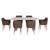 ΣΕΤ ΤΡΑΠΕΖΑΡΙΑΣ 7ΤΜΧ MELLOW HM21361 ΚΕΡΑΜΙΚΟ TOP/MDF ΠΟΔΙΑ--PU ΚΑΦΕ/ΜΕΤΑΛ.ΠΟΔΙΑ