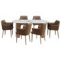 ΣΕΤ ΤΡΑΠΕΖΑΡΙΑΣ 7ΤΜΧ MELLOW HM21361 ΚΕΡΑΜΙΚΟ TOP/MDF ΠΟΔΙΑ--PU ΚΑΦΕ/ΜΕΤΑΛ.ΠΟΔΙΑ