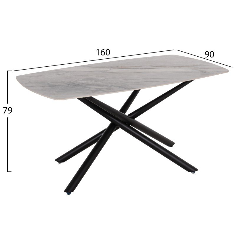 ΣΕΤ ΤΡΑΠΕΖΑΡΙΑΣ 7ΤΜΧ ISKA HM21363 ΚΕΡΑΜΙΚΟ TOP/ΜΕΤΑΛ. ΠΟΔΙΑ--PU ΜΠΕΖ/ΜΕΤΑΛ.ΠΟΔΙΑ