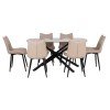 ΣΕΤ ΤΡΑΠΕΖΑΡΙΑΣ 7ΤΜΧ ISKA HM21363 ΚΕΡΑΜΙΚΟ TOP/ΜΕΤΑΛ. ΠΟΔΙΑ--PU ΜΠΕΖ/ΜΕΤΑΛ.ΠΟΔΙΑ