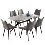 ΣΕΤ ΤΡΑΠΕΖΑΡΙΑΣ 7ΤΜΧ AIKA HM21364 ΚΕΡΑΜΙΚΟ TOP/ΜΕΤΑΛ. ΠΟΔΙΑ--PU ΓΚΡΙ/ΜΕΤΑΛ.ΠΟΔΙΑ