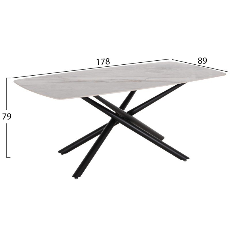 ΣΕΤ ΤΡΑΠΕΖΑΡΙΑΣ 7ΤΜΧ HANAE HM21365 ΚΕΡΑΜΙΚΟ TOP/ΜΕΤΑΛ. ΠΟΔΙΑ--PU ΜΟΚΑ/ΜΕΤΑΛ.ΠΟΔΙΑ