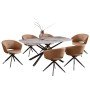 ΣΕΤ ΤΡΑΠΕΖΑΡΙΑΣ 7ΤΜΧ HANAE HM21365 ΚΕΡΑΜΙΚΟ TOP/ΜΕΤΑΛ. ΠΟΔΙΑ--PU ΜΟΚΑ/ΜΕΤΑΛ.ΠΟΔΙΑ