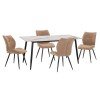 ΣΕΤ ΤΡΑΠΕΖΑΡΙΑΣ 5ΤΜΧ GAFF HM10953.03 ΚΕΡΑΜΙΚΟ TOP--ΥΦΑΣΜΑ TAUPE & ΜΕΤΑΛ.ΠΟΔΙΑ ΜΑΥΡΑ