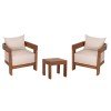 LOUNGE ΣΕΤ KIOTO HM10960 ΤΡΑΠΕΖΑΚΙ & 2 ΠΟΛΥΘΡΟΝΕΣ--ΞΥΛΟ TEAK--ΜΠΕΖ ΜΑΞΙΛΑΡΙΑ