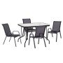ΣΕΤ ΤΡΑΠΕΖΑΡΙΑΣ 5ΤΜΧ ADAM HM10897.03 ΤΡΑΠΕΖΙ 110x60εκ & 4 ΠΟΛΥΘΡΟΝΕΣ--ΜΑΥΡΟ