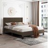 ΚΡΕΒΑΤΙ ΔΙΠΛΟ & ΣΤΡΩΜΑ TRILLOP HM10763.02 ΚΑΦΕ ΥΦΑΣΜΑ--ΓΙΑ 160x200εκ