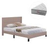 ΚΡΕΒΑΤΙ ΔΙΠΛΟ & ΣΤΡΩΜΑ TRILLOP HM10763.03 ΜΠΕΖ ΥΦΑΣΜΑ--ΓΙΑ 160x200εκ