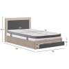 ΚΡΕΒΑΤΙ ΜΟΝΟ ΜΕ ΣΥΡΤΑΡΙ & ΣΤΡΩΜΑ MELANY HM10745.03 ΜΕΛΑΜΙΝΗ SONAMA/ΓΚΡΙ--ΓΙΑ 90x190εκ