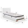 ΚΡΕΒΑΤΙ ΜΕ ΣΥΡΤΑΡΙ & ΣΤΡΩΜΑ MELANY HM10745.04 ΜΕΛΑΜΙΝΗ ΣΕ ΛΕΥΚΟ--ΓΙΑ 90x190εκ