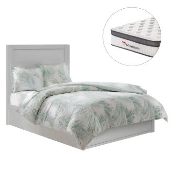 ΚΡΕΒΑΤΙ ΜΕ ΣΥΡΤΑΡΙ & ΣΤΡΩΜΑ MELANY HM10745.04 ΜΕΛΑΜΙΝΗ ΣΕ ΛΕΥΚΟ--ΓΙΑ 90x190εκ