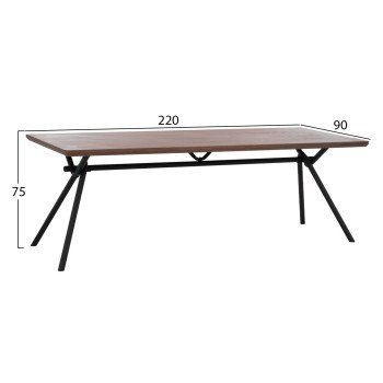 ΣΕΤ ΤΡΑΠΕΖΑΡΙΑΣ 7ΤΜΧ MANDY HM10957.03 MDF TOP--ΥΦΑΣΜΑ TAUPE & ΜΕΤΑΛ.ΠΟΔΙΑ