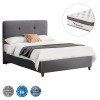 ΚΡΕΒΑΤΙ DOLORES ΜΕ ΣΤΡΩΜΑ HM10746.01 ΓΚΡΙ ΒΕΛΟΥΔΟ--ΓΙΑ 120x200εκ