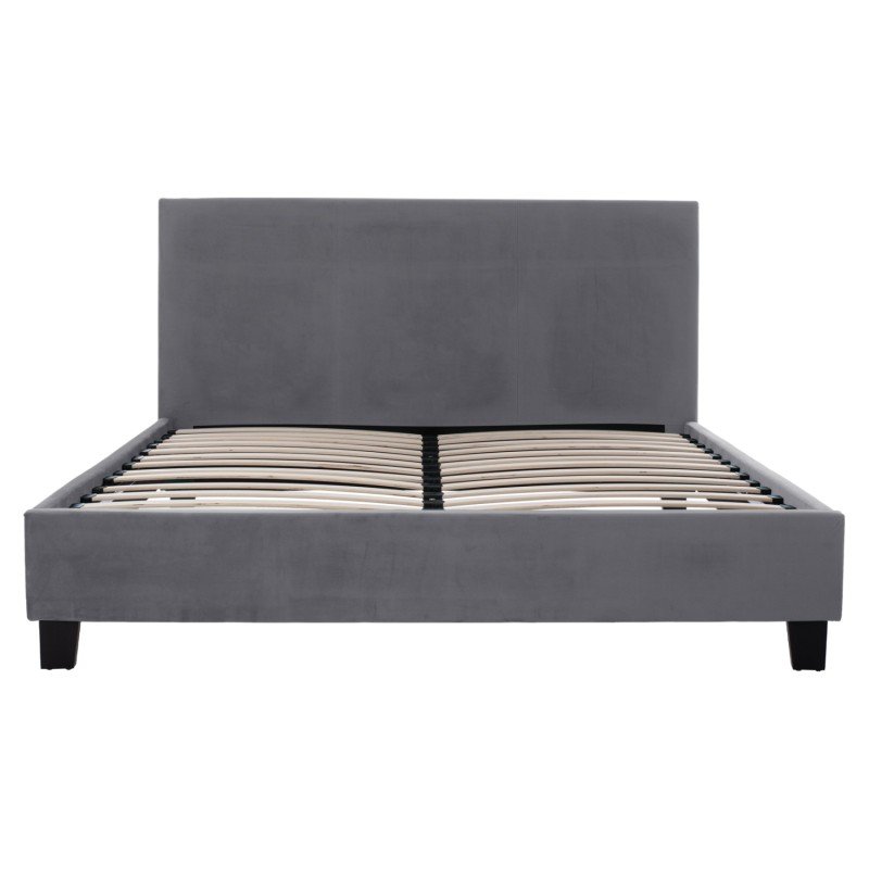 ΚΡΕΒΑΤΙ ΜΕ ΣΤΡΩΜΑ BECCA HM10760.02 ΓΚΡΙ ΥΦΑΣΜΑ--ΓΙΑ 150x200εκ
