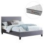 ΚΡΕΒΑΤΙ ΜΕ ΣΤΡΩΜΑ BECCA HM10760.02 ΓΚΡΙ ΥΦΑΣΜΑ--ΓΙΑ 150x200εκ