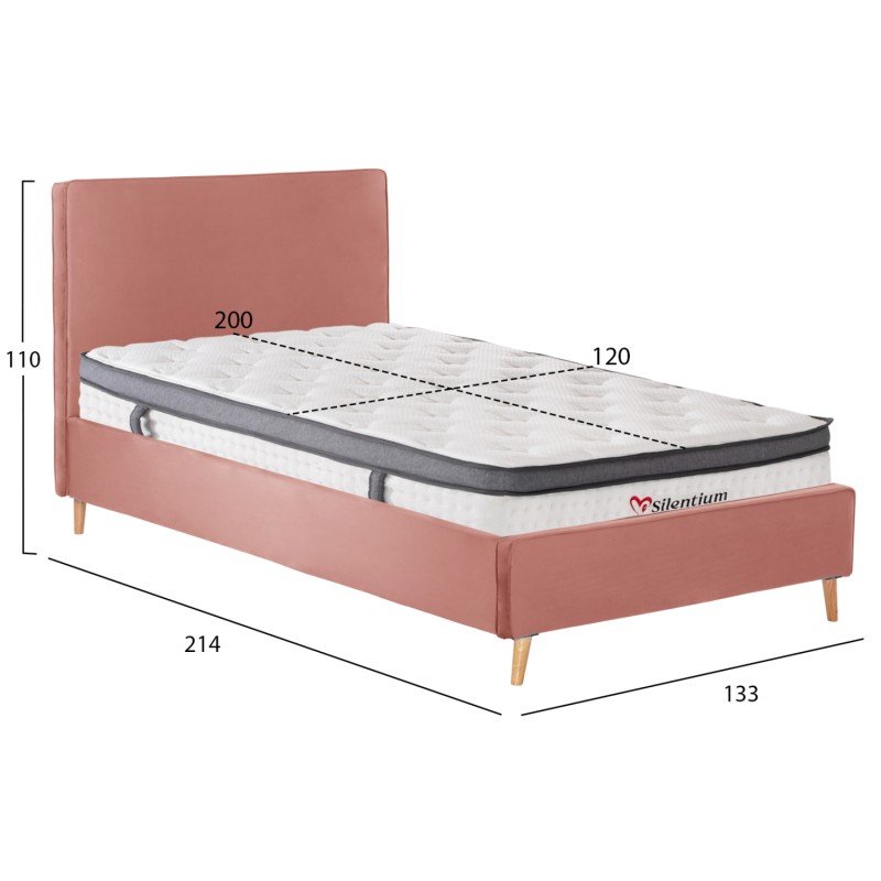 ΚΡΕΒΑΤΙ ΗΜΙΔΙΠΛΟ ΜΕ ΣΤΡΩΜΑ MAYLIN HM10802 ΒΕΛΟΥΔΟ ΣΑΠΙΟ ΜΗΛΟ--ΣΤΡΩΜΑ 120Χ200εκ