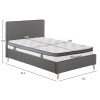 ΚΡΕΒΑΤΙ ΗΜΙΔΙΠΛΟ ΜΕ ΣΤΡΩΜΑ MAYLIN HM10802.02 ΓΚΡΙ ΥΦΑΣΜΑ--ΣΤΡΩΜΑ 120Χ200εκ