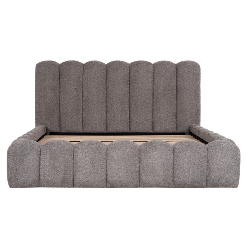 ΚΡΕΒΑΤΙ ΔΙΠΛΟ MARIUS HM759.01 ΓΚΡΙ CHENILLE ΥΦΑΣΜΑ-- ΓΙΑ ΣΤΡΩΜΑ 160x200εκ