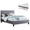 ΚΡΕΒΑΤΙ ΜΕ ΣΤΡΩΜΑ BECCA HM10803.11 ΓΚΡΙ ΥΦΑΣΜΑ--ΓΙΑ 150x200εκ