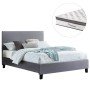 ΚΡΕΒΑΤΙ ΜΕ ΣΤΡΩΜΑ BECCA HM10803.11 ΓΚΡΙ ΥΦΑΣΜΑ--ΓΙΑ 150x200εκ
