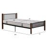 ΚΡΕΒΑΤΙ ΜΕ ΣΤΡΩΜΑ RAYVEN HM10754.02 ΜΕΤΑΛΛΟ & RUBBERWOOD ΣΕ DIRTY OAK--ΣΤΡΩΜΑ 90Χ190