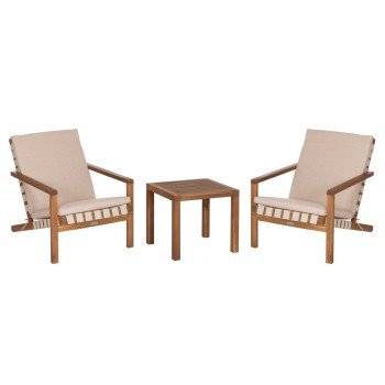 LOUNGE ΣΕΤ ΕΞ.ΧΩΡΟΥ 3ΤΜΧ DAME HM10982 ΞΥΛΟ ΑΚΑΚΙΑΣ--ΣΧΟΙΝΙ STRAP & ΜΑΞΙΛΑΡΙΑ ΣΕ ΜΠΕΖ