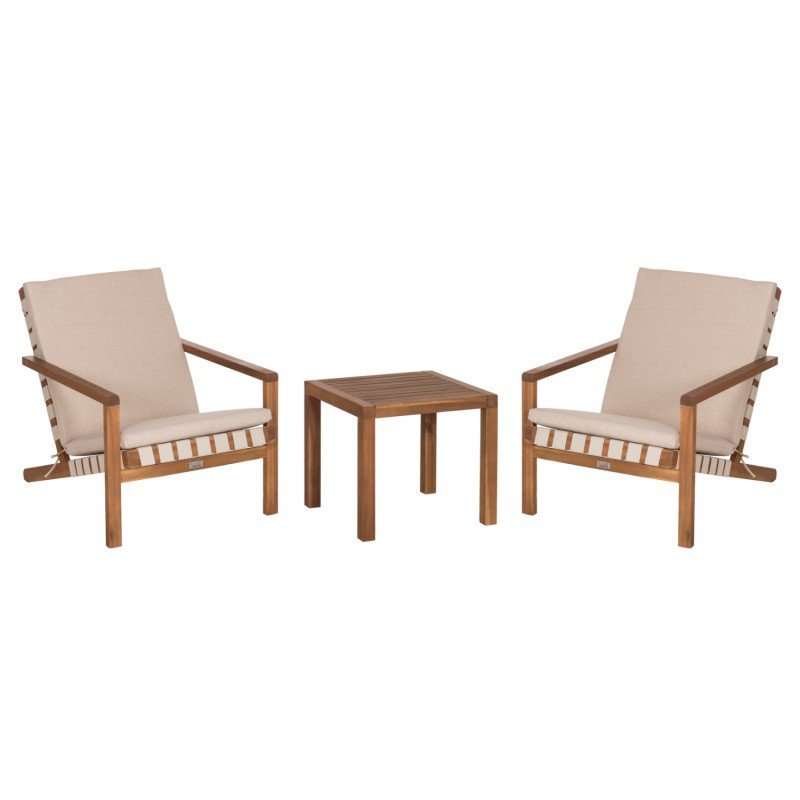 LOUNGE ΣΕΤ ΕΞ.ΧΩΡΟΥ 3ΤΜΧ DAME HM10982 ΞΥΛΟ ΑΚΑΚΙΑΣ--ΣΧΟΙΝΙ STRAP & ΜΑΞΙΛΑΡΙΑ ΣΕ ΜΠΕΖ