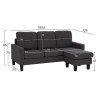 ΚΑΝΑΠΕΣ ΓΩΝΙΑ ΑΝΑΣΤΡΕΨΙΜΗ MEGGY HM3297.11 ΓΚΡΙ ΥΦΑΣΜΑ 184.5x75-129x86Yεκ.