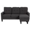 ΚΑΝΑΠΕΣ ΓΩΝΙΑ ΑΝΑΣΤΡΕΨΙΜΗ MEGGY HM3297.11 ΓΚΡΙ ΥΦΑΣΜΑ 184.5x75-129x86Yεκ.