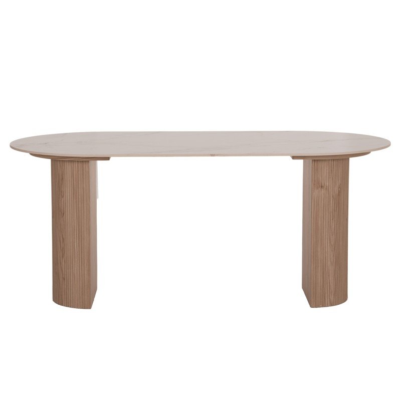 ΤΡΑΠΕΖΙ ΤΡΑΠΕΖΑΡΙΑΣ MELLOW HM18416 MDF ΠΟΔΙΑ ΣΕ ΦΥΣΙΚΟ--ΚΕΡΑΜΙΚΟ TOP 180x90x76Υεκ.