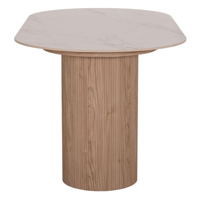 ΤΡΑΠΕΖΙ ΤΡΑΠΕΖΑΡΙΑΣ MELLOW HM18416 MDF ΠΟΔΙΑ ΣΕ ΦΥΣΙΚΟ--ΚΕΡΑΜΙΚΟ TOP 180x90x76Υεκ.