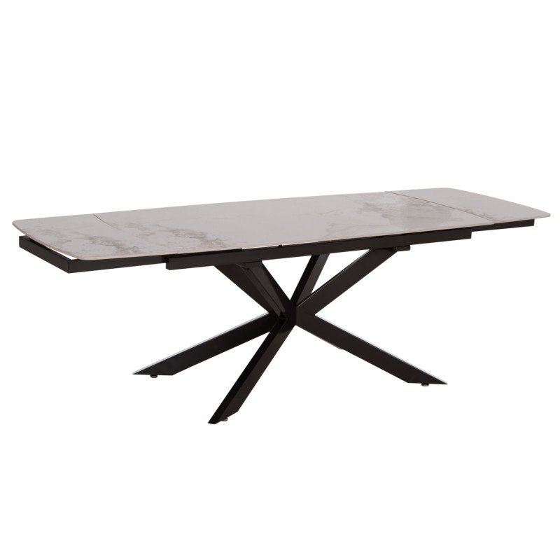 ΤΡΑΠΕΖΙ ΕΠΕΚΤΕΙΝΟΜΕΝΟ AIRA HM18411 ΚΕΡΑΜΙΚΟ TOP ΣΕ ΛΕΥΚΟ/ΚΑΦΕ ΜΑΡΜΑΡΟ 165/240x90x76Υεκ