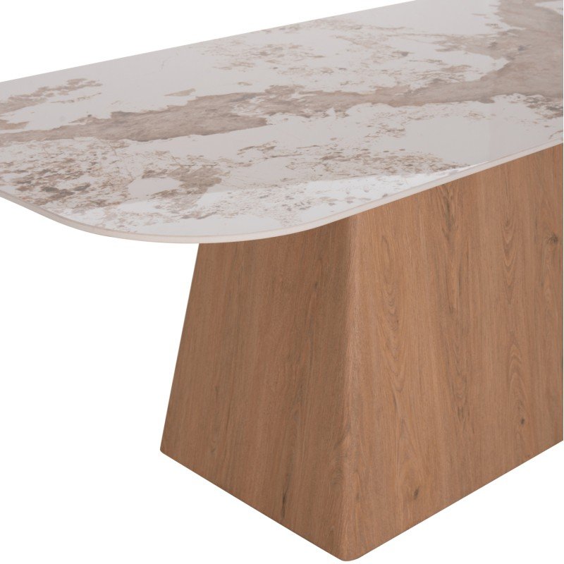 ΤΡΑΠΕΖΙ ΤΡΑΠΕΖΑΡΙΑΣ NORDU HM18414 MDF ΒΑΣΗ ΣΕ ΦΥΣΙΚΟ--ΚΕΡΑΜΙΚΟ TOP 180x90x76Υεκ.