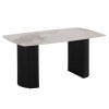 ΤΡΑΠΕΖΙ ΤΡΑΠΕΖΑΡΙΑΣ MINAO HM18418 MDF ΠΟΔΙΑ ΣΕ ΣΚΟΥΡΟ ΓΚΡΙ--ΚΕΡΑΜΙΚΟ TOP 160x90x75Υεκ