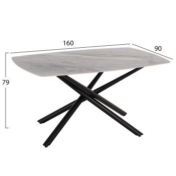 ΤΡΑΠΕΖΙ ΤΡΑΠΕΖΑΡΙΑΣ ISKA HM18420 ΚΕΡΑΜΙΚΟ TOP ΣΕ ΛΕΥΚΟ/ΚΑΦΕ ΜΑΡΜΑΡΟ 160x90x79Υεκ