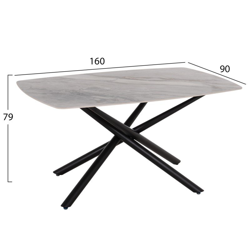 ΤΡΑΠΕΖΙ ΤΡΑΠΕΖΑΡΙΑΣ ISKA HM18420 ΚΕΡΑΜΙΚΟ TOP ΣΕ ΛΕΥΚΟ/ΚΑΦΕ ΜΑΡΜΑΡΟ 160x90x79Υεκ