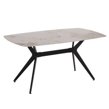 ΤΡΑΠΕΖΙ ΤΡΑΠΕΖΑΡΙΑΣ AIKA HM18421 ΚΕΡΑΜΙΚΟ TOP ΣΕ ΛΕΥΚΟ/ΧΡΥΣΟ ΜΑΡΜΑΡΟ 160x90x79Υεκ