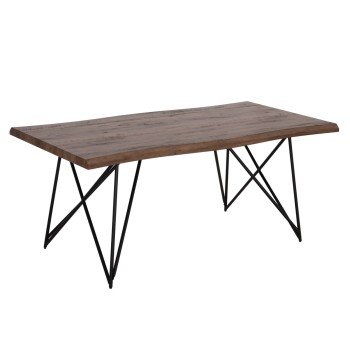ΤΡΑΠΕΖΙ ΤΡΑΠΕΖΑΡΙΑΣ VIGOR HM18406 MDF ΜΕ ΚΑΠΛΑΜΑ ΣΕ ΦΥΣΙΚΟ--ΜΕΤΑΛ.ΠΟΔΙΑ 180x90x75Υεκ