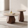 ΤΡΑΠΕΖΙΑ ΣΑΛΟΝΙΟΥ 2ΤΜΧ VENERA HM12109 ΚΕΡΑΜΙΚΑ TOP--MDF ΒΑΣΕΙΣ Φ80+Φ45εκ.
